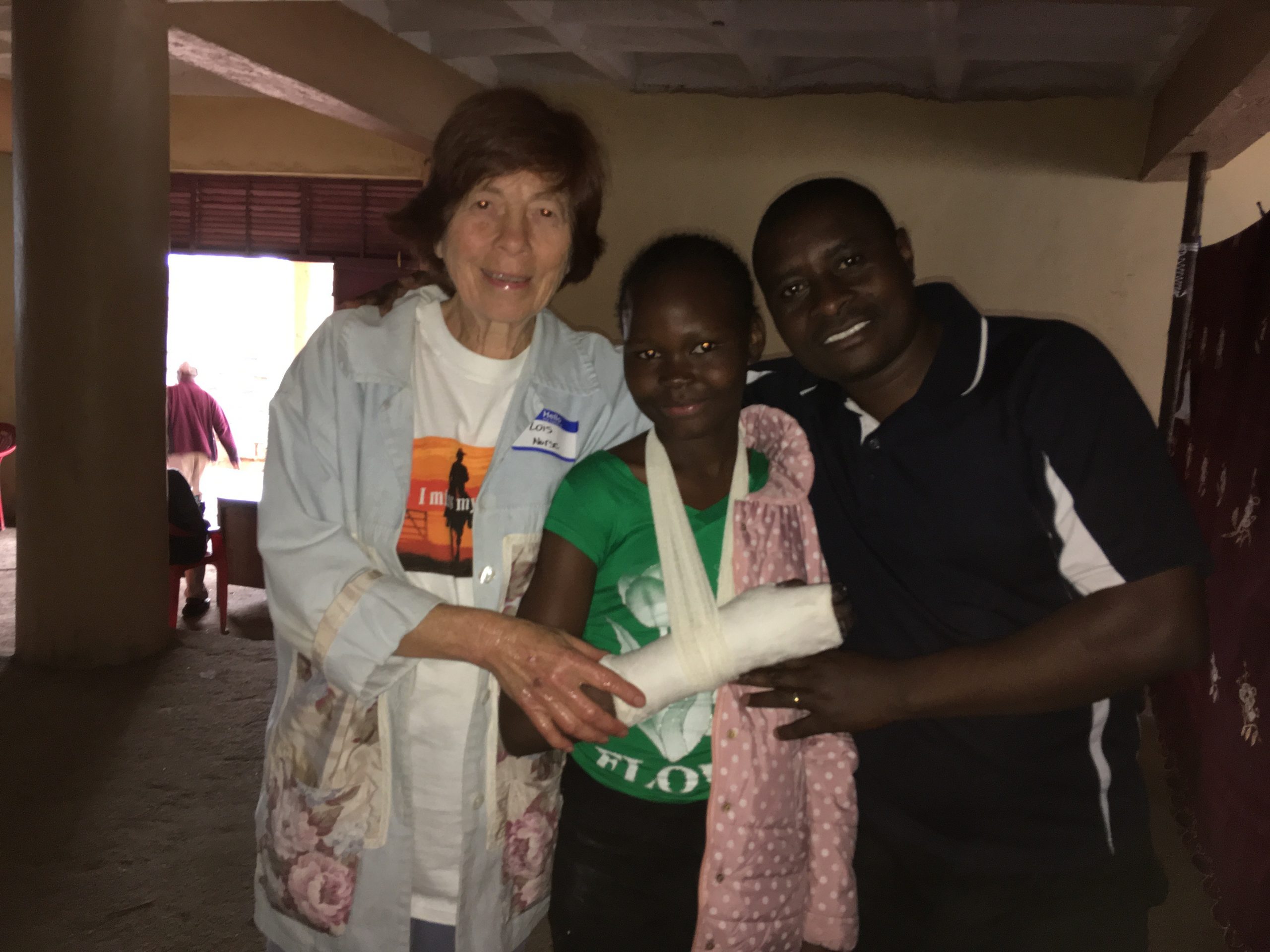 Kenya med clnic girl broken arm treated lois pastor Oliver